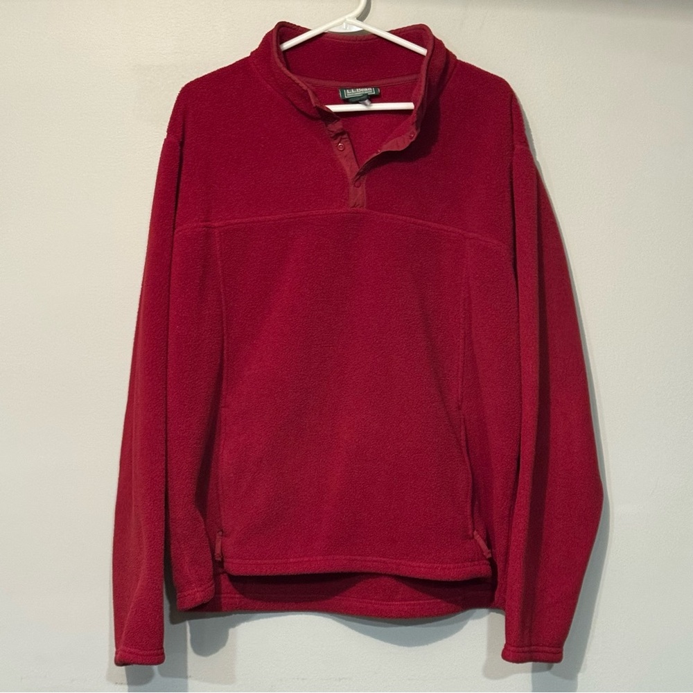 L.L. Bean Men's Red Fleece Pullover Jacket Size XL